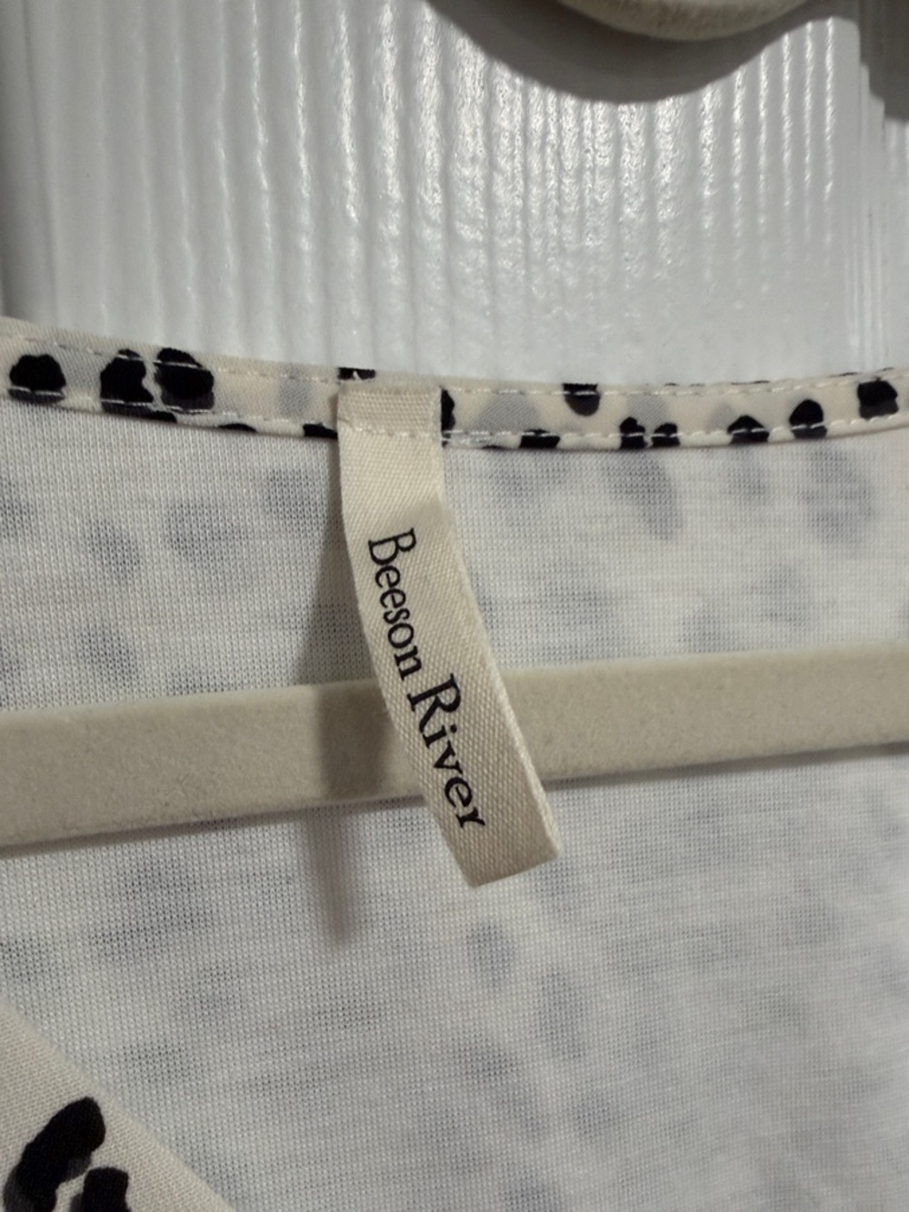 Beeson River Black and Ivory Printed Scoop-Neck Top - Picture 2 of 5